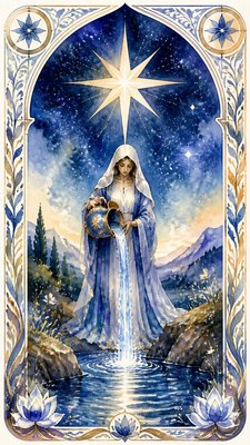 Watercolor Portrait Art Style tarot card example