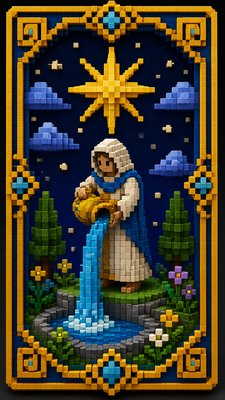 Voxel Art Style tarot card example