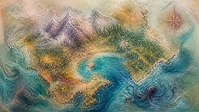 Lyrical Abstraction Art Style fantasy map example
