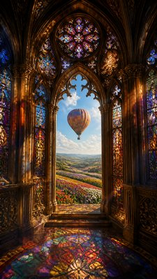 Gothic Cathedral Art greeting card example