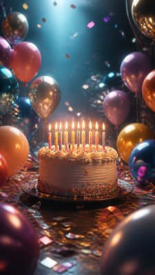 VFX Compositing Digital Art Style birthday card example