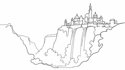 Minimalist Line Portrait Style concept art example