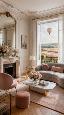 Parisian Apartment Interior Design greeting card example
