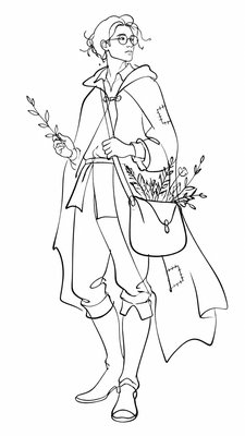 Minimalist Line Portrait Style character design example