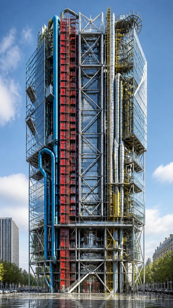 full-length portrait of an elegant figure — High-Tech Architecture