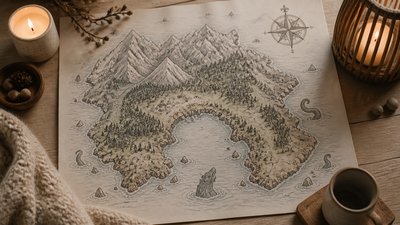 Hygge Aesthetic fantasy map example
