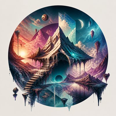 Surrealist Landscape Art Style logo concept example