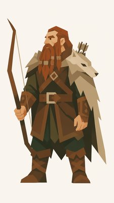 Minimalist Geometric Art tabletop character portrait example