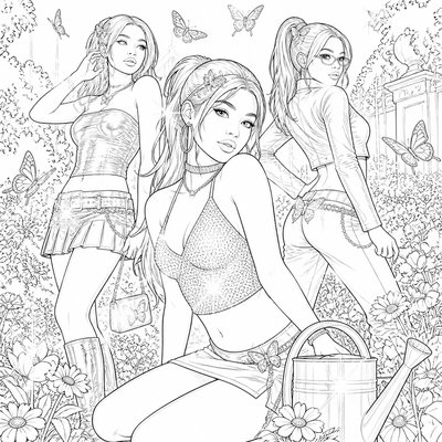 Y2K Fashion Style coloring page example