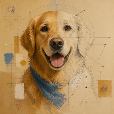 Participatory Contemporary Art Style pet portrait example