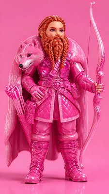 Barbiecore Aesthetic tabletop character portrait example
