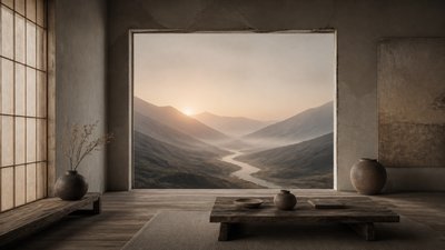 Wabi-Sabi Interior Design desktop wallpaper example