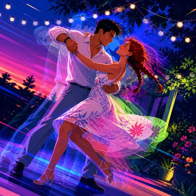 Motion Graphics Digital Art Style couple portrait example