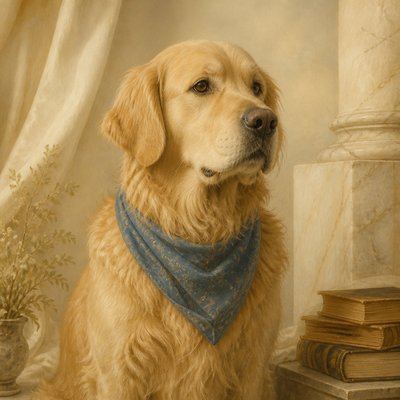 Light Academia Aesthetic pet portrait example