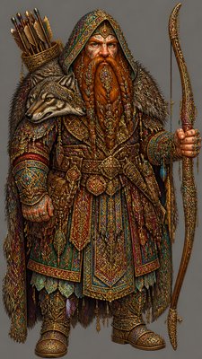 Maximalism Art Style tabletop character portrait example