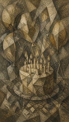 Analytical Cubism Art Style birthday card example
