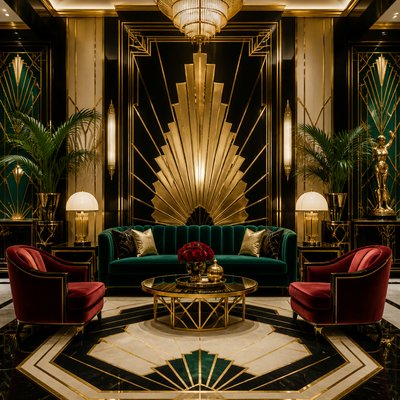 Art Deco Interior Design coloring page example