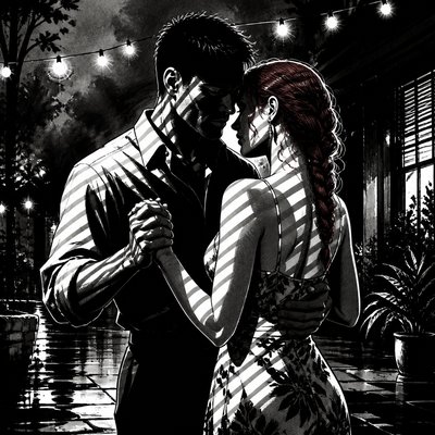 Noir Comic Art couple portrait example