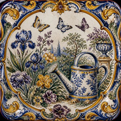 Majolica Ceramic Art Style coloring page example