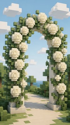 Blocky Art Style wedding invitation example
