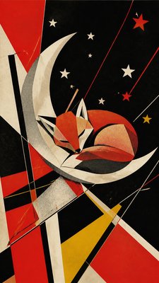Constructivism Art Style baby announcement example
