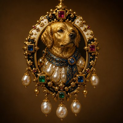 Renaissance Jewelry Design pet portrait example
