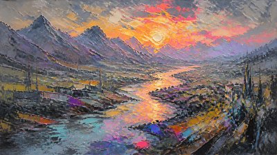 Urban Impressionism Art Style desktop wallpaper example