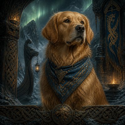 Norse Fantasy Art pet portrait example