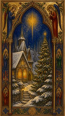 Gothic Religious Art Christmas card example