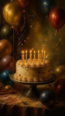Classical Realism Art Style birthday card example