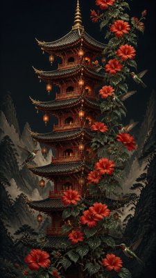 Pagoda Architecture Style phone case design example
