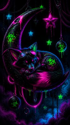 Cybergoth Aesthetic baby announcement example