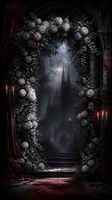 Gothic Fantasy Art wedding invitation example