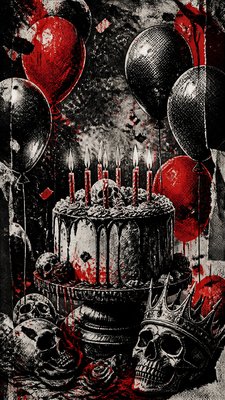 Gothic Punk Art birthday card example