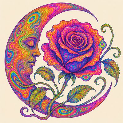 Psychedelic Art Style tattoo design example