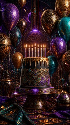 Afrofuturism Art Style birthday card example