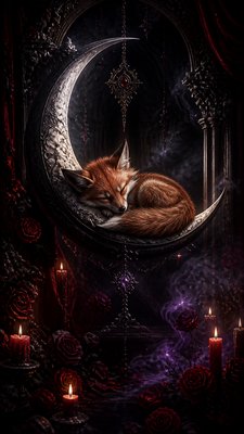 Gothic Fantasy Art baby announcement example