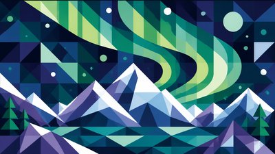 Geometric Abstract Art Style banner example