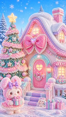 Kawaii Fashion Style Christmas card example