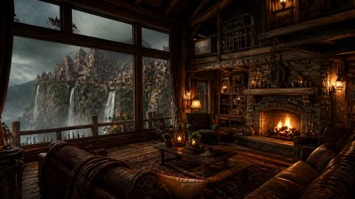 Rustic Cabin Interior Design concept art example