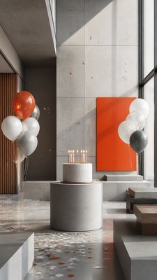 Modern Architecture Art birthday card example