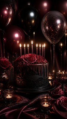 Dark Feminine Aesthetic birthday card example
