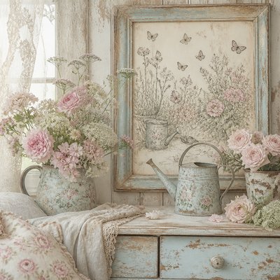 Shabby Chic Interior Design coloring page example