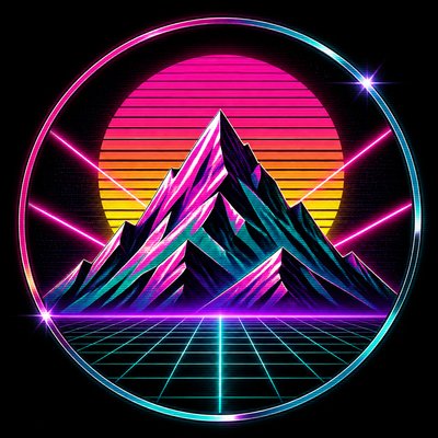 80s Retro Aesthetic logo concept example