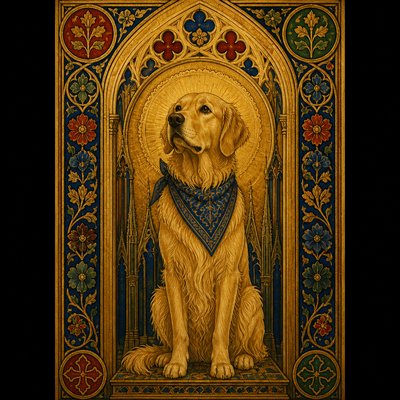 Gothic Religious Art pet portrait example