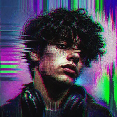 Digital Glitch Abstract Art Style Discord profile picture example