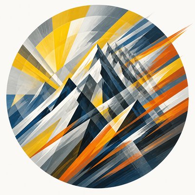 Futurism Art Style logo concept example