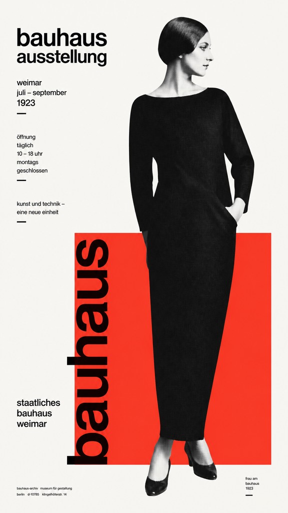 full-length portrait of an elegant figure — Swiss Style Poster Design