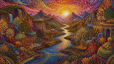 Maximalism Art Style desktop wallpaper example