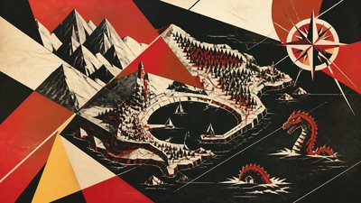 Constructivism Art Style fantasy map example